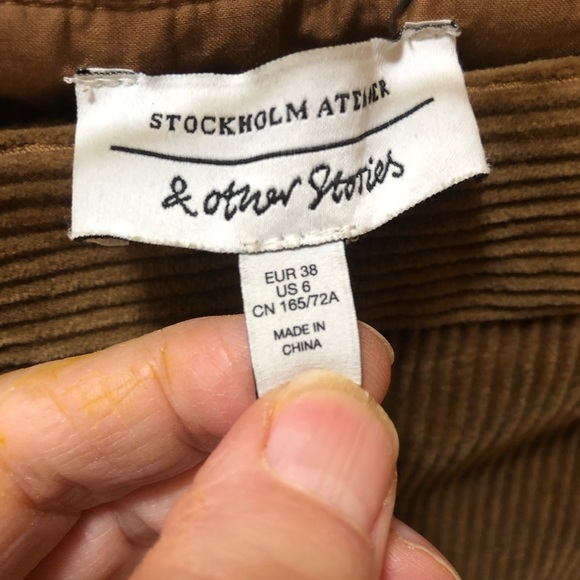 & Other Stories Stockholm Atelier Brown Corduroy Trousers EU Sz 38/ US Sz 6 - Picture 7 of 9